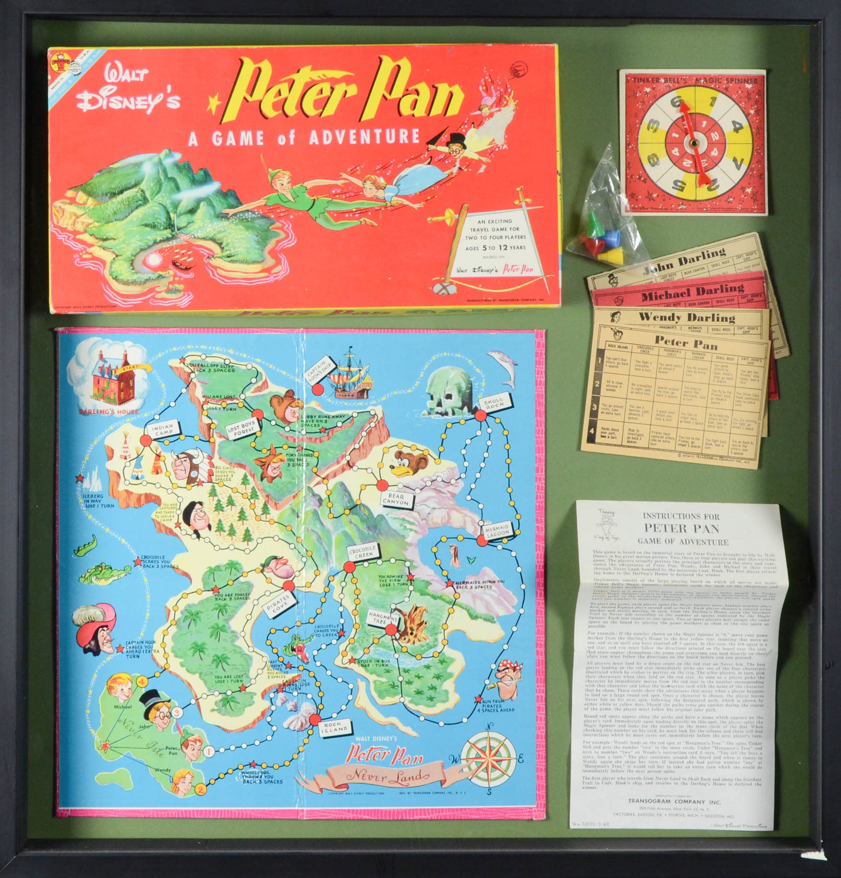 1953 Peter Pan Board Game Display